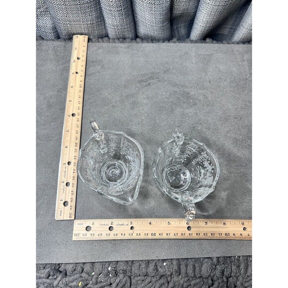 VTG Fostoria Meadow Etched Clear Glass Creamer Sugar Tray - Picture 13 of 13